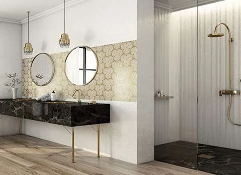 کاشی سفید رگه طلایی با توضیحات کامل و آشنایی