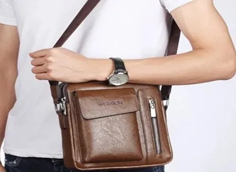 کیف چرم اصل مردانه؛ دوخت ظریف 2 رنگ مشکی قهوه ای اسپرت