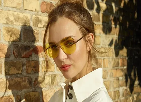 خرید و قیمت عینک آفتابی زرد کهربایی