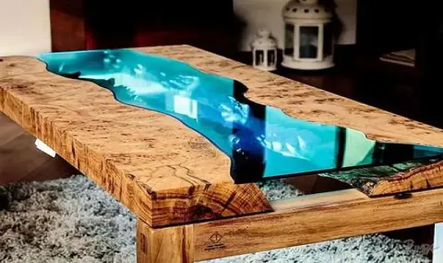 میز ناهار خوری رزین؛ شفاف مدرن کلاسیک براق مقاوم resin