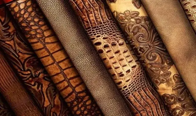 چرم طرح دار طبیعی؛ گیاهی حیوانی برجسته انعطاف پذیر