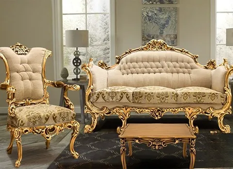 خرید مبل استیل سلطنتی طلایی با قیمت استثنایی