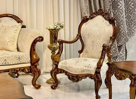 مبل ملکه؛ کلاسیک سلطنتی مدرن (توسکا گردو افرا) مصنوعی طبیعی