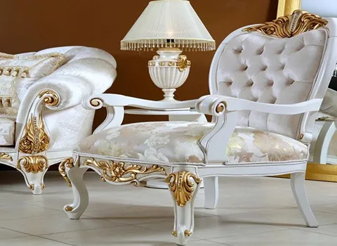 خرید مبل سلطنتی چوبی سفید + قیمت عالی