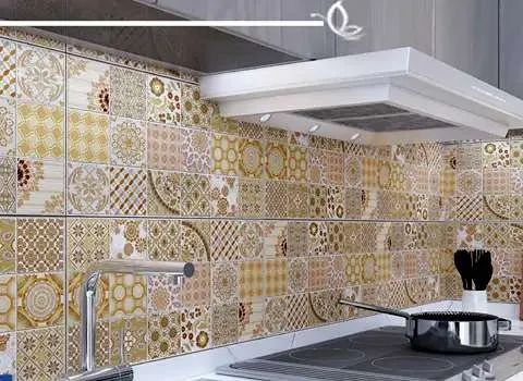 کاشی و سرامیک آشپزخانه طرح جدید؛ لعاب قوی ضد خط خش طرح دار 50*50