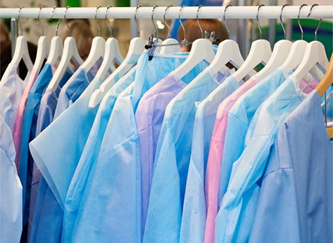 لباس بیمارستانی مادر و نوزاد؛ پنبه سایز گشاد بلند 2 رنگ آبی سفید