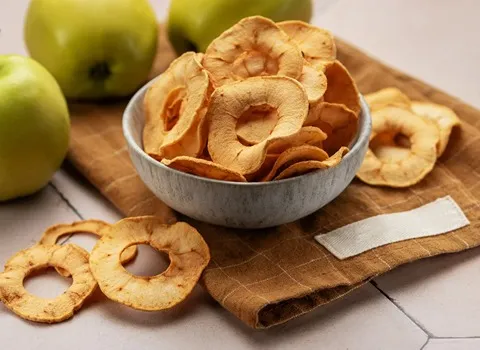 سیب خشک خوشمزه (چیپس میوه) سلامت قلب تنظیم فشار خون حاوی fiber