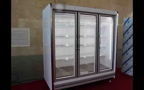 یخچال ویترینی ایستاده سه در؛ سوپرمارکت فروشگاهی ضدبخار نشکن refrigerator