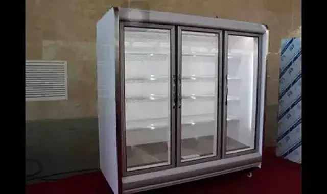 یخچال ویترینی ایستاده سه در؛ سوپرمارکت فروشگاهی ضدبخار نشکن refrigerator