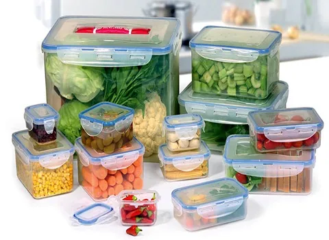 ظرف پلاستیکی پلمپ دار؛ مستطیلی مربعی 2 جنس پلی پروپیلن Polystyrene