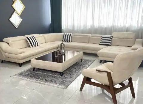 قیمت مبل راحتی 8 نفره؛ مدل ال لوکاس ارزان (دست دوم)