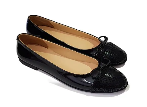 کفش چرم عروسکی؛ مشکی سرمه ای سفید نازک leather shoes