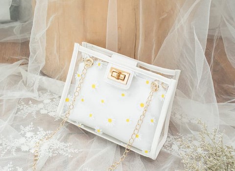 کیف طلقی زنانه؛ پلاستیک شیشه ای پارچه 3 شکل مستطیلی گرد ذوزنقه