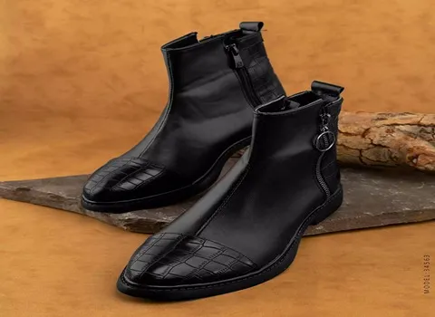 کفش چرم نیم بوت زنانه؛ طبیعی مصنوعی 2 مدل بند دار ساده ضد آب عدم تعریق