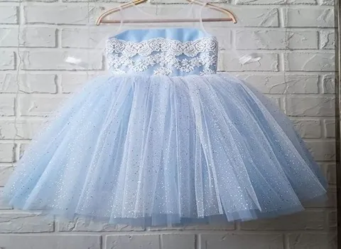 لباس پرنسسی کودک؛ کوتاه بلند رنگ آبی صورتی جنس حریر Satin