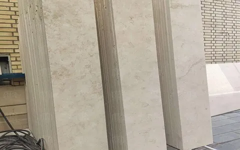 سنگ ساختمانی ترامیت؛ سبک مناسب نمای ساختمان 2 رنگ سفید کرم stone