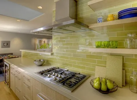 کاشی بین کابینتی آجر نما؛ لعابدار سنتی مدرن 3 رنگ سفید طلایی Black