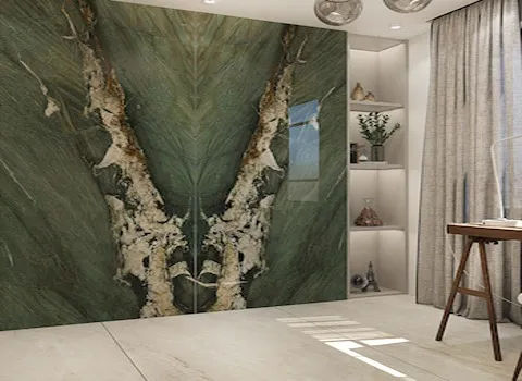 سرامیک اسلب سبز؛ پشت تلویزیون کف بین کابینتی (40*80 60*120) سانتی متر