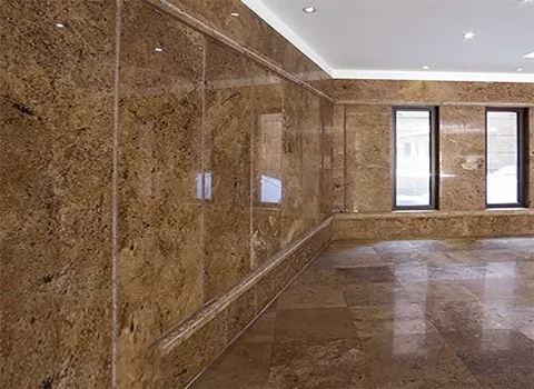 سنگ تراورتن شکلاتی؛ رگه دار مناسب راهرو آشپزخانه ابعاد 60*60