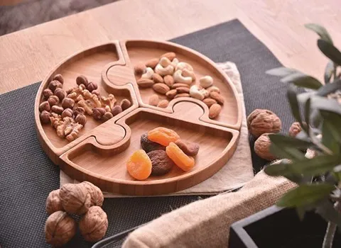 ظروف چوبی لوکس؛ دسته دار ساده بادوام 2 چوب بامبو گردو