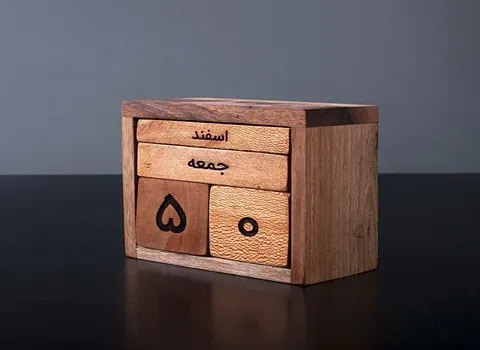 اکسسوری چوبی قم؛ استند سینی میله بار 2 جنس چوب گردو بلوط