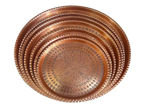 ظرف مسی گرد؛ چکش کاری لیوان بشقاب قاشق تولید Collagen