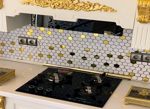 کاشی سرامیک مخصوص آشپزخانه؛ ساده طرحدار آبی فیروزه ای (30*60) سانتیمتر