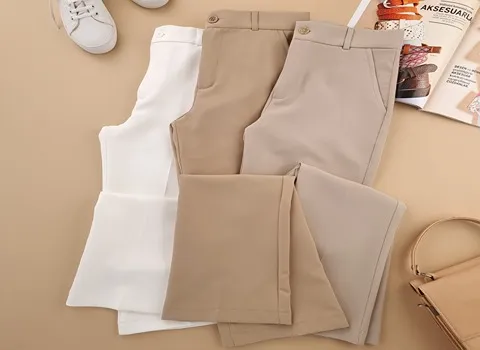 شلوار زنانه کرپ مازراتی؛ رسمی اسپرت عدم آب رفتگی ایستادگی صاف