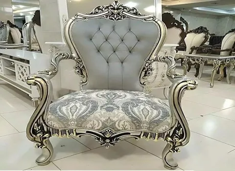 مبل سلطنتی سفید استخوانی؛ ترک فرانسوی کلاسیک مصری (3 7) نفره