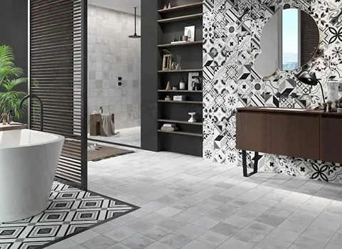 کاشی سرامیک دستشویی؛ سفید آبی صورتی مقاوم برابر شوره