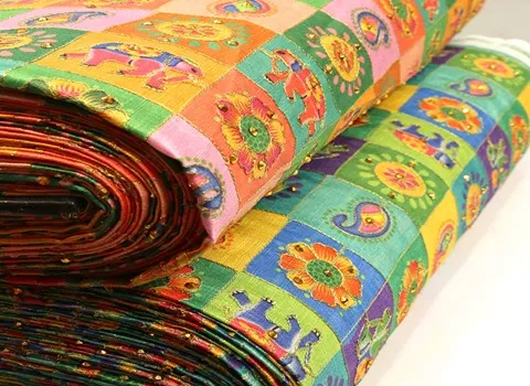 پارچه ژاکارد ابریشم هندی طرح دار سنتی قیمت عالی