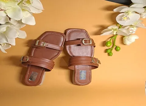 دمپایی زنانه اسپرت؛ پاشنه دار جلو باز بندی 3 جنس چرم جین کتان