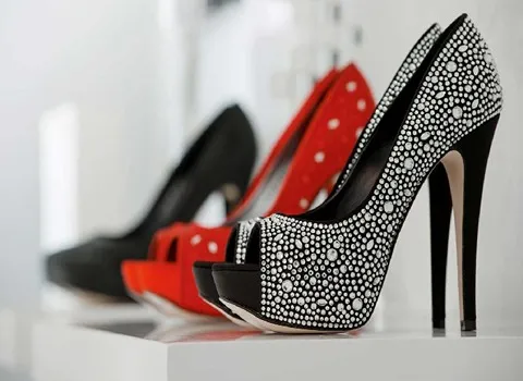 کفش مجلسی زنانه نگین دار؛ راحت سبک با دوام پاشنه (3 7 10) سانت