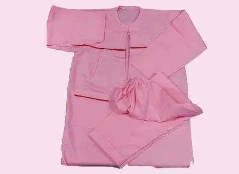 لباس بیمارستانی صورتی؛ بلوز شلوار ضد تعرق مانع انتقال عفونت