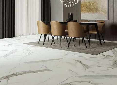 سرامیک کف کلکته (کاشی) سفید رگه ای مناسب کفپوش ساختمان