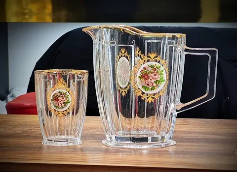 قیمت لیوان بلور گلدار + پخش تولیدی عمده کارخانه