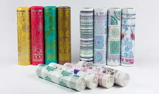 سفره یکبار مصرف 50 متری؛ رولی ساده طرح دار 2 جنس نایلونی کاغذی