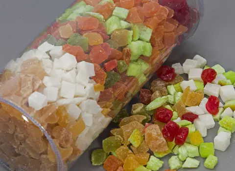 میوه خشک استوایی؛ حبه ای چیپسی 4 میوه (طالبی انبه موز آناناس)