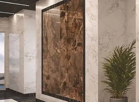 سرامیک اسلب ارزان (کاشی) ساده رگه دار مناسب کف دیوار