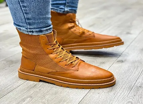 قیمت کفش چرم مردانه ساق بلند