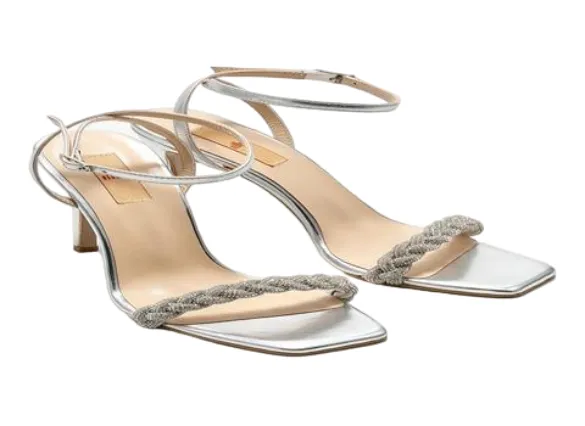 صندل پاشنه دار؛ بندی چرم طبیعی ارتفاع 6.5 سانتی متری اداری