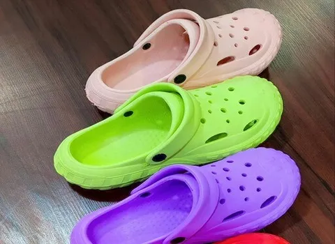 دمپایی ساحلی (پاپوش) استخری حمامی رنگبندی سبز نارنجی قرمز