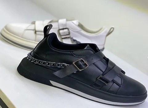 کفش اسپرت دخترانه زنجیر دار؛ اسنیکر نیم بوت چسبی سایز 40 38 39