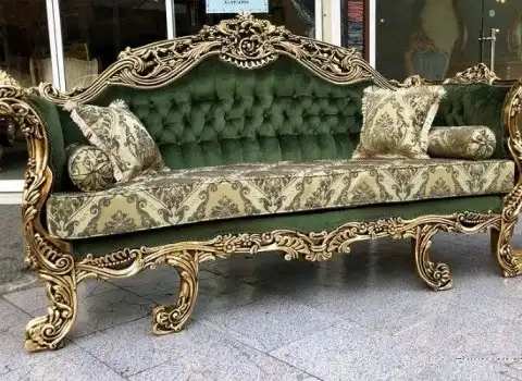 مبل سلطنتی furniture چوب گردو استیل پارچه کتان چرم دوام بالا