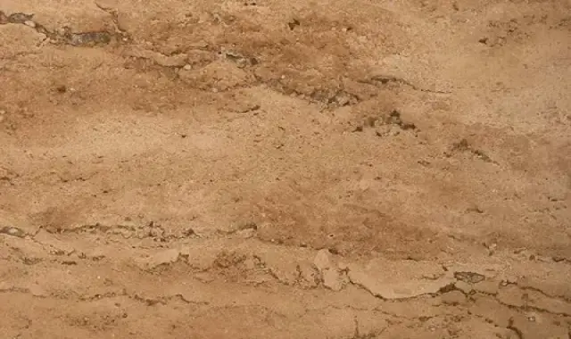 سنگ تراورتن قهوه ای روشن؛ فیبری (رگه قرمز سفید) کفپوش نما پارکینگ مقاوم