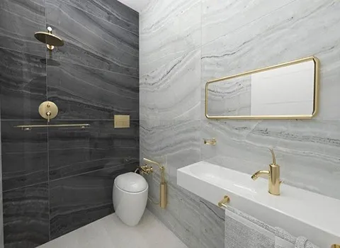 کاشی حمام و دستشویی؛ ساب وی موزاییک شیشه ای قالب بزرگ ضد لغزش