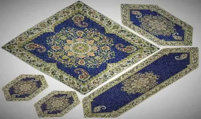 ترمه یزدی؛ ابریشم شاه عباسی خشتی 3 مدل چهار سه شش ضلعی