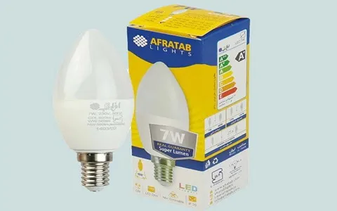 لامپ led شمعی افراتاب؛ آلو پلاست لوستر توان (5.5 10) وات