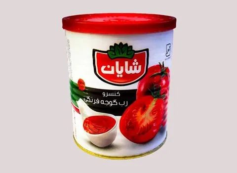 رب گوجه شایان؛ طبیعی خوش طعم بسته بندی شیشه ای فلزی (400 800)گرمی