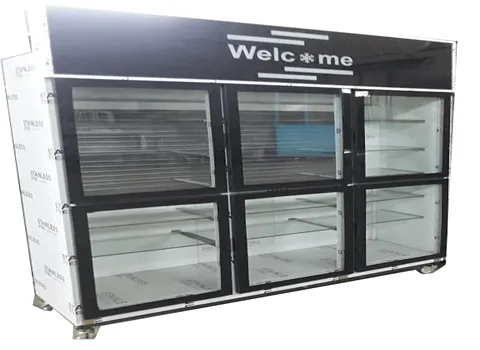 یخچال ویترینی شش درب؛ گالوانیزه استیل کم مصرف ابعاد (150 200) سانتی